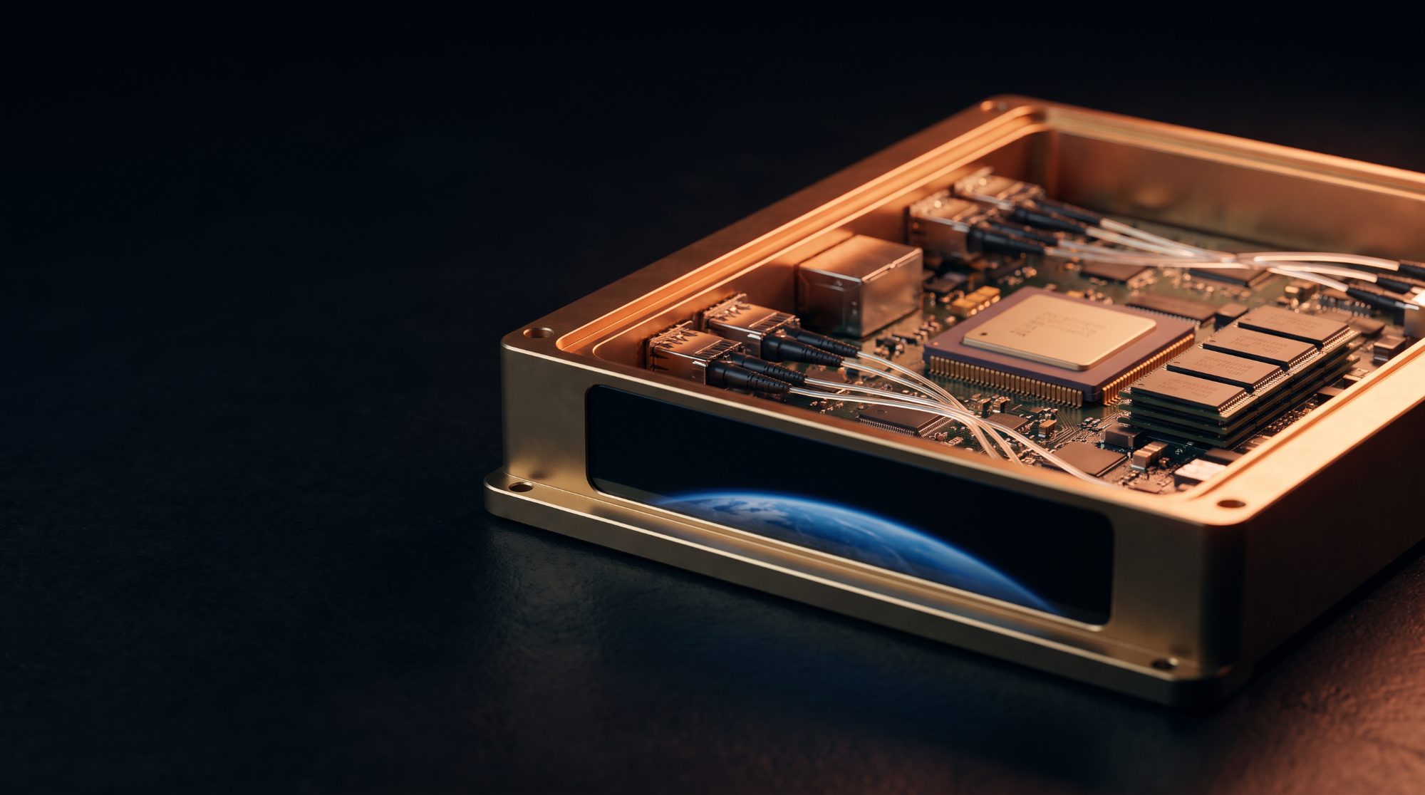 Conceptual render of silicon for the satellite payload recorder.